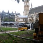 A static line set up for concrete pumping in Westminster, London