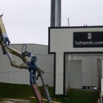 Concrete pumps working at Fulham FC