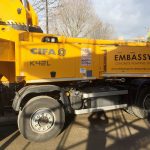 CIFA 42m reach content boom pump in action