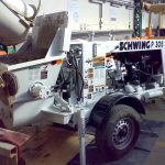 Schwing Bulldog SP500 static truck mounted line pump at work