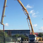 Sermac 36m concrete boom pump at work in Crawley