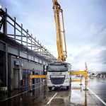 Sermac 36m concrete boom pump working at London City Airport