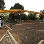 Sermac 36m concrete boom pump working at a care home