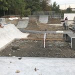 Concrete pumping at Sittingbourne skatepark, Kent