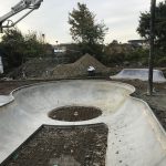 Concrete pumping at Sittingbourne skatepark, Kent