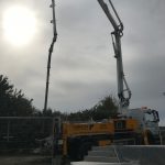 Concrete pumping at Sittingbourne skatepark, Kent