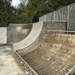 Concrete pumping at Sittingbourne skatepark, Kent