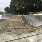 Concrete pumping at Sittingbourne skatepark, Kent