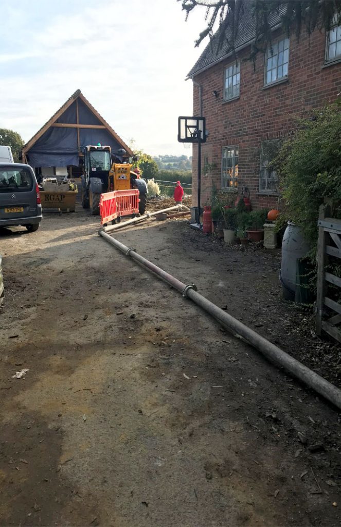 200m static concrete pump pipeline into property