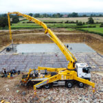 CIFA 42m pumping concrete in Hickstead, Sussex