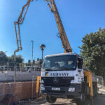 Chatham Station bike rack slab concrete pour, Kent