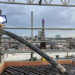 New concrete line pump testing near Oxford Street, London